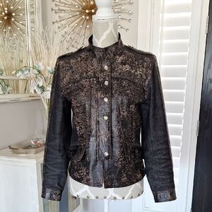 Vintage Leather and Denim Jacket [m]